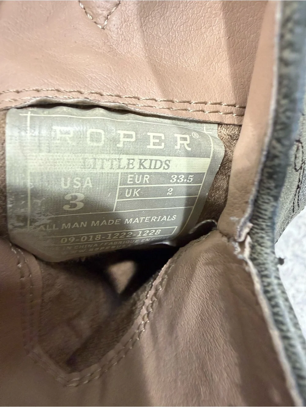 Kids size 3 Brown Roper Leather Western Boots - Classic Pull-On Style